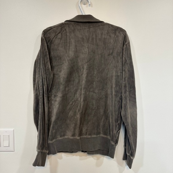 Juicy Couture Vintage Track Jacket Medium Made USA Gray Velour Y2K Zip Up - Picture 6 of 8